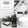 imageBathroom Set  Black Bathroom Accessories Set 5PCS Ceramic Bathroom Accessory Set Bathroom Sets with Soap Dispenser Toothbrush Tumbler Soap Dish Qtip Holder ampamp Vanity TrayBath Set