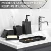 imageBathroom Set  Black Bathroom Accessories Set 5PCS Ceramic Bathroom Accessory Set Bathroom Sets with Soap Dispenser Toothbrush Tumbler Soap Dish Qtip Holder ampamp Vanity TrayBath Set