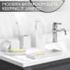 imageBathroom Set  Black Bathroom Accessories Set 5PCS Ceramic Bathroom Accessory Set Bathroom Sets with Soap Dispenser Toothbrush Tumbler Soap Dish Qtip Holder ampamp Vanity TrayBath Set