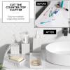imageBathroom Set  Black Bathroom Accessories Set 5PCS Ceramic Bathroom Accessory Set Bathroom Sets with Soap Dispenser Toothbrush Tumbler Soap Dish Qtip Holder ampamp Vanity TrayBath Set