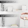 imageBathroom Set  Black Bathroom Accessories Set 5PCS Ceramic Bathroom Accessory Set Bathroom Sets with Soap Dispenser Toothbrush Tumbler Soap Dish Qtip Holder ampamp Vanity TrayBath Set