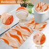 imageBathroom Set  Orange Bathroom Accessories Set Bathroom Sets with Shower Curtain and Rugs Orange Shower Curtain Set with Bathroom Trash Can Soap Dispenser Soap Dish for Home DecorStripe Orange  Gold