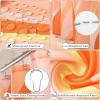 imageBathroom Set  Orange Bathroom Accessories Set Bathroom Sets with Shower Curtain and Rugs Orange Shower Curtain Set with Bathroom Trash Can Soap Dispenser Soap Dish for Home DecorStripe Orange  Gold