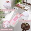 imageBathroom Set  Orange Bathroom Accessories Set Bathroom Sets with Shower Curtain and Rugs Orange Shower Curtain Set with Bathroom Trash Can Soap Dispenser Soap Dish for Home DecorPlaid Pink  Gold