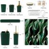 imageBathroom Set  Orange Bathroom Accessories Set Bathroom Sets with Shower Curtain and Rugs Orange Shower Curtain Set with Bathroom Trash Can Soap Dispenser Soap Dish for Home DecorStripe Green  Gold