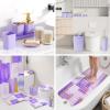 imageBathroom Set  Orange Bathroom Accessories Set Bathroom Sets with Shower Curtain and Rugs Orange Shower Curtain Set with Bathroom Trash Can Soap Dispenser Soap Dish for Home DecorPlaid Purple  Gold