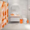 imageBathroom Set  Orange Bathroom Accessories Set Bathroom Sets with Shower Curtain and Rugs Orange Shower Curtain Set with Bathroom Trash Can Soap Dispenser Soap Dish for Home DecorStripe Orange  Gold