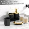imageBathroom Set  Orange Bathroom Accessories Set Bathroom Sets with Shower Curtain and Rugs Orange Shower Curtain Set with Bathroom Trash Can Soap Dispenser Soap Dish for Home DecorPlaid Black  Gold
