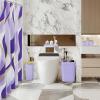 imageBathroom Set  Orange Bathroom Accessories Set Bathroom Sets with Shower Curtain and Rugs Orange Shower Curtain Set with Bathroom Trash Can Soap Dispenser Soap Dish for Home DecorStripe Purple  Gold