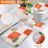 imageBathroom Set  Orange Bathroom Accessories Set Bathroom Sets with Shower Curtain and Rugs Orange Shower Curtain Set with Bathroom Trash Can Soap Dispenser Soap Dish for Home DecorPlaid Orange  Gold
