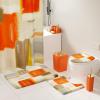 imageBathroom Set  Orange Bathroom Accessories Set Bathroom Sets with Shower Curtain and Rugs Orange Shower Curtain Set with Bathroom Trash Can Soap Dispenser Soap Dish for Home DecorPlaid Orange  Gold