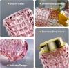 imageBathroom Set Pink Bathroom Accessories Set Glass Bathroom Accessories Pink Bathroom Accessory Diamond Soap Dispenser and Toothbrush Holder Sets for Bathroom DecorPink