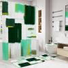 imageBathroom Sets with Shower Curtain and Rugs  Luxury Black Bathroom Accessories Set Shower Curtain Set NonSlip Bathroom Rug Black and Gold Bathroom Decor for HomeDark Green