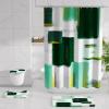 imageBathroom Sets with Shower Curtain and Rugs  Luxury Black Bathroom Accessories Set Shower Curtain Set NonSlip Bathroom Rug Black and Gold Bathroom Decor for HomeDark Green