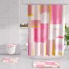 imageBathroom Sets with Shower Curtain and Rugs  Luxury Black Bathroom Accessories Set Shower Curtain Set NonSlip Bathroom Rug Black and Gold Bathroom Decor for HomePink