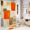 imageBathroom Sets with Shower Curtain and Rugs  Luxury Black Bathroom Accessories Set Shower Curtain Set NonSlip Bathroom Rug Black and Gold Bathroom Decor for HomeOrange