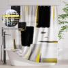 imageBathroom Sets with Shower Curtain and Rugs  Luxury Black Bathroom Accessories Set Shower Curtain Set NonSlip Bathroom Rug Black and Gold Bathroom Decor for HomeBlack