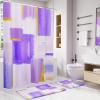 imageBathroom Sets with Shower Curtain and Rugs  Luxury Black Bathroom Accessories Set Shower Curtain Set NonSlip Bathroom Rug Black and Gold Bathroom Decor for HomePurple