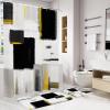 imageBathroom Sets with Shower Curtain and Rugs  Luxury Black Bathroom Accessories Set Shower Curtain Set NonSlip Bathroom Rug Black and Gold Bathroom Decor for HomeBlack