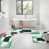 imageBlack Memory Foam Bathroom Rug Sets 5 Piece Absorbent NonSlip Bath Mat with Toilet Lid Cover for Bathroom Extra Thick Water Absorbent Black Bath Rugs for Tub Toilet and FloorDark Green