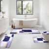 imageBlack Memory Foam Bathroom Rug Sets 5 Piece Absorbent NonSlip Bath Mat with Toilet Lid Cover for Bathroom Extra Thick Water Absorbent Black Bath Rugs for Tub Toilet and FloorNavy Blue