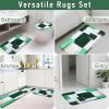 imageBlack Memory Foam Bathroom Rug Sets 5 Piece Absorbent NonSlip Bath Mat with Toilet Lid Cover for Bathroom Extra Thick Water Absorbent Black Bath Rugs for Tub Toilet and FloorDark Green