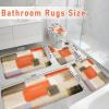 imageBlack Memory Foam Bathroom Rug Sets 5 Piece Absorbent NonSlip Bath Mat with Toilet Lid Cover for Bathroom Extra Thick Water Absorbent Black Bath Rugs for Tub Toilet and FloorOrange