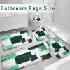 imageBlack Memory Foam Bathroom Rug Sets 5 Piece Absorbent NonSlip Bath Mat with Toilet Lid Cover for Bathroom Extra Thick Water Absorbent Black Bath Rugs for Tub Toilet and FloorDark Green