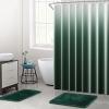 imageGreen Bathroom Accessories Set Bathroom Sets with Shower Curtain and Rugs No Slip Bathroom Rugs Super Absorbent Dark Green Bathroom Sets Complete for HomeDark Green