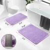 imageGreen Bathroom Accessories Set Bathroom Sets with Shower Curtain and Rugs No Slip Bathroom Rugs Super Absorbent Dark Green Bathroom Sets Complete for HomeLight Purple