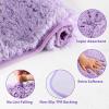 imageGreen Bathroom Accessories Set Bathroom Sets with Shower Curtain and Rugs No Slip Bathroom Rugs Super Absorbent Dark Green Bathroom Sets Complete for HomeWaffle Light Purple