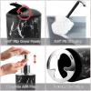 imageGrey Bathroom Accessories Sets Complete 9Piece Bathroom Accessories with Trash Can Vanity Tray Soap Dispenser Soap Dish Toothbrush Holder Toothbrush Cup Toilet Brush and Qtip HoldersBlack Marble