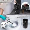 imageGrey Bathroom Accessories Sets Complete 9Piece Bathroom Accessories with Trash Can Vanity Tray Soap Dispenser Soap Dish Toothbrush Holder Toothbrush Cup Toilet Brush and Qtip HoldersBlack Marble