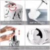imageGrey Bathroom Accessories Sets Complete 9Piece Bathroom Accessories with Trash Can Vanity Tray Soap Dispenser Soap Dish Toothbrush Holder Toothbrush Cup Toilet Brush and Qtip HoldersWhite Marble