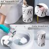 imageGrey Bathroom Accessories Sets Complete 9Piece Bathroom Accessories with Trash Can Vanity Tray Soap Dispenser Soap Dish Toothbrush Holder Toothbrush Cup Toilet Brush and Qtip HoldersWhite Marble