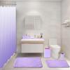 imageGrey Bathroom Accessories Sets Complete 9Piece Bathroom Accessories with Trash Can Vanity Tray Soap Dispenser Soap Dish Toothbrush Holder Toothbrush Cup Toilet Brush and Qtip HoldersHollow Light Purple