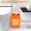 imageGrey Bathroom Accessories Sets Complete 9Piece Bathroom Accessories with Trash Can Vanity Tray Soap Dispenser Soap Dish Toothbrush Holder Toothbrush Cup Toilet Brush and Qtip HoldersOrange and Gold
