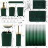 imageGrey Bathroom Accessories Sets Complete 9Piece Bathroom Accessories with Trash Can Vanity Tray Soap Dispenser Soap Dish Toothbrush Holder Toothbrush Cup Toilet Brush and Qtip HoldersDark Green and Gold