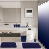 imageGrey Bathroom Accessories Sets Complete 9Piece Bathroom Accessories with Trash Can Vanity Tray Soap Dispenser Soap Dish Toothbrush Holder Toothbrush Cup Toilet Brush and Qtip HoldersHollow Navy Blue