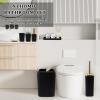 imageGrey Bathroom Accessories Sets Complete 9Piece Bathroom Accessories with Trash Can Vanity Tray Soap Dispenser Soap Dish Toothbrush Holder Toothbrush Cup Toilet Brush and Qtip HoldersBlackGold