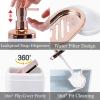 imageGrey Bathroom Accessories Sets Complete 9Piece Bathroom Accessories with Trash Can Vanity Tray Soap Dispenser Soap Dish Toothbrush Holder Toothbrush Cup Toilet Brush and Qtip HoldersWhite
