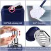 imageGrey Bathroom Accessories Sets Complete 9Piece Bathroom Accessories with Trash Can Vanity Tray Soap Dispenser Soap Dish Toothbrush Holder Toothbrush Cup Toilet Brush and Qtip HoldersNavy Blue