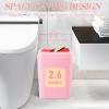 imageGrey Bathroom Accessories Sets Complete 9Piece Bathroom Accessories with Trash Can Vanity Tray Soap Dispenser Soap Dish Toothbrush Holder Toothbrush Cup Toilet Brush and Qtip HoldersPink and Gold