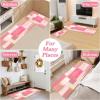 imageKitchen Rugs Sets of 3 Non Slip Washable Kitchen Mats for Floor AntiFatigue Runner Rug with Rubber Backing Waterproof Kitchen Rug Set for Laundry Floor Office HallwayPink