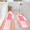 imageKitchen Rugs Sets of 3 Non Slip Washable Kitchen Mats for Floor AntiFatigue Runner Rug with Rubber Backing Waterproof Kitchen Rug Set for Laundry Floor Office HallwayPink