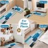 imageKitchen Rugs Sets of 3 Non Slip Washable Kitchen Mats for Floor AntiFatigue Runner Rug with Rubber Backing Waterproof Kitchen Rug Set for Laundry Floor Office HallwayTeal Blue