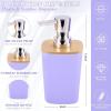 imagePurple Bathroom Set Purple Bathroom Accessories Set with Trash Can 2PCS Soap Dispensers Soap Dish Toothbrush Holder Toothbrush CupToilet Brush Tray and Qtip Holders for Bathroom DecorBamboo Bath Set