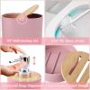 imagePurple Bathroom Set Purple Bathroom Accessories Set with Trash Can 2PCS Soap Dispensers Soap Dish Toothbrush Holder Toothbrush CupToilet Brush Tray and Qtip Holders for Bathroom DecorBathroom Set
