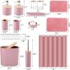imagePurple Bathroom Set Purple Bathroom Accessories Set with Trash Can 2PCS Soap Dispensers Soap Dish Toothbrush Holder Toothbrush CupToilet Brush Tray and Qtip Holders for Bathroom DecorBathroom SetShower CurtainBath Rugs
