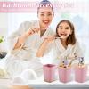 imagePurple Bathroom Set Purple Bathroom Accessories Set with Trash Can 2PCS Soap Dispensers Soap Dish Toothbrush Holder Toothbrush CupToilet Brush Tray and Qtip Holders for Bathroom DecorBamboo Bath Set
